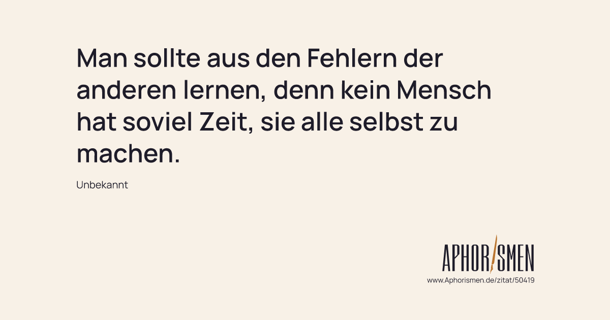 Aus Fehlern lernen Zitate