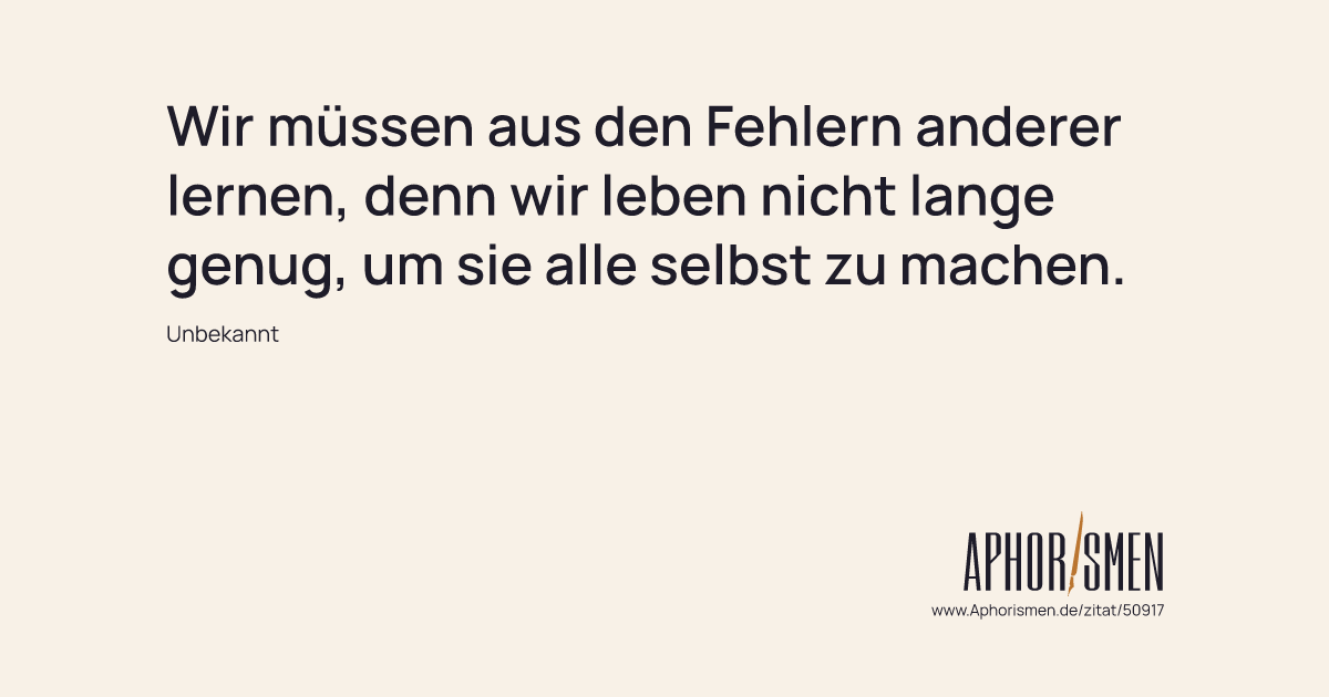 Aus Fehlern lernen Zitate